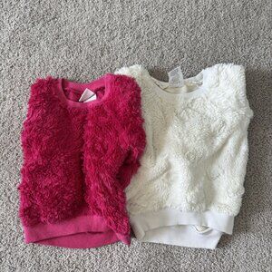 Nannette‎ Baby Kids Fuzzy Sparkly Sweatshirts 24m/2T 2pack